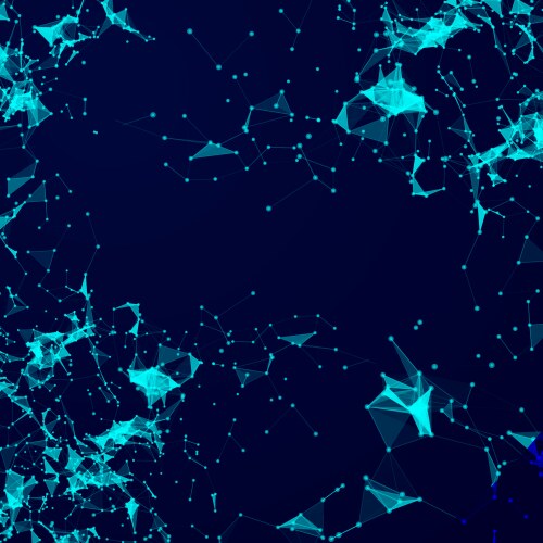 Virtual abstract background with particle molecule vector image