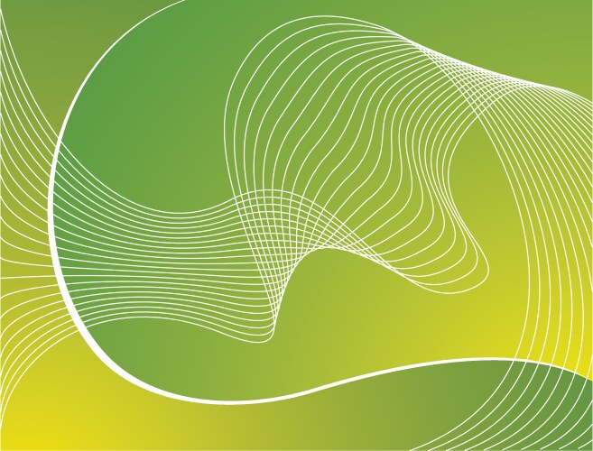 Green wave on orange background Royalty Free Vector Image