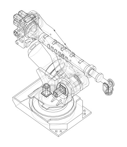 industrial robotic arm vector image