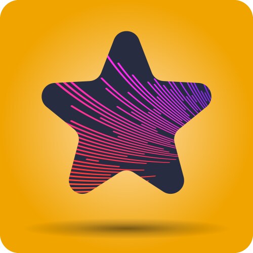 Design element with dynamic lines in flat vector image