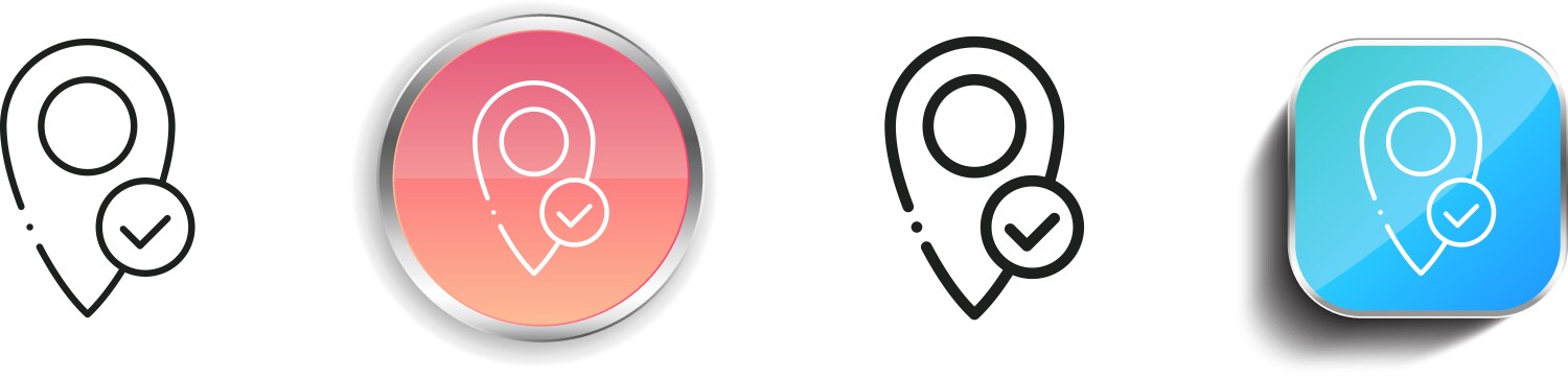 Correct icon thin linear regular and button style vector image