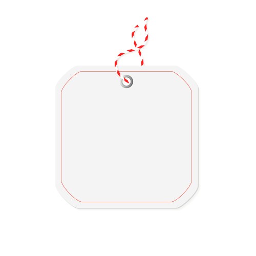 Square price tag with red string vector image