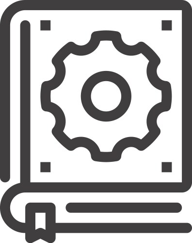 Technical manual flat line web icon concept vector image