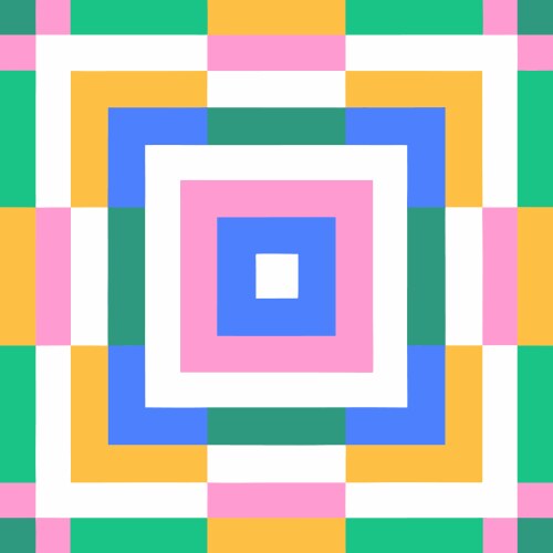 Abstract colorful geometric pattern with nested vector image