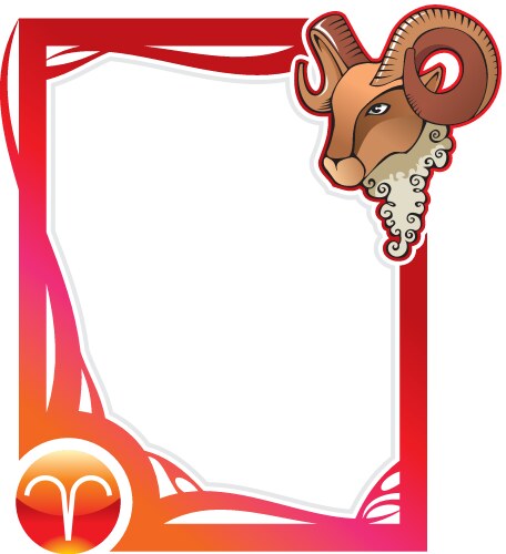 Aries Zodiac Frame Vector Image
