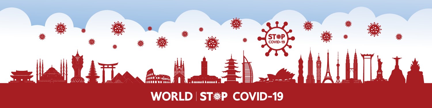 Stop coronavirus covid-19 together vector image