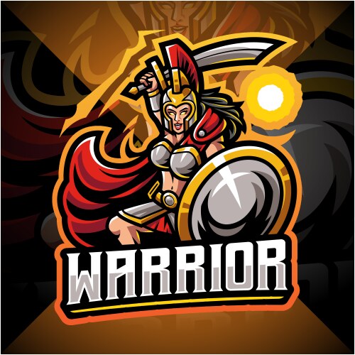 Female Warrior Logo - Spartan Goddess Vector Image