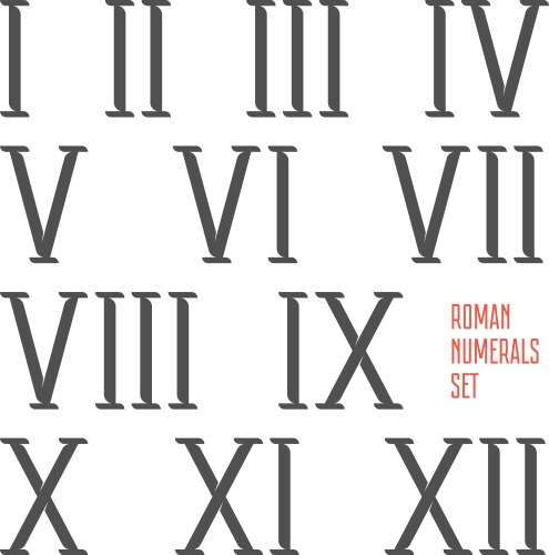 Roman Numeral Set - Classic Style Vector Image
