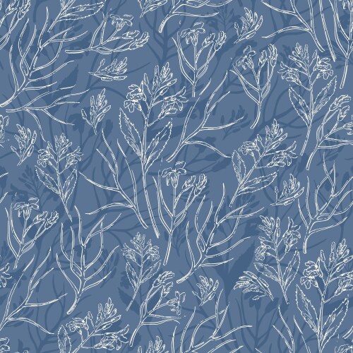Wild flowers seamless pattern Royalty Free Vector Image