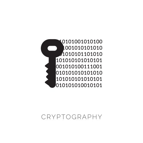 Cryptography with Binary Code vector image