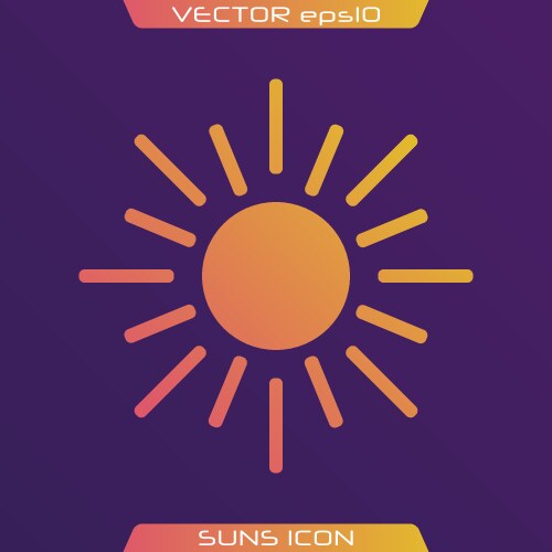 Flat sun icon vector image