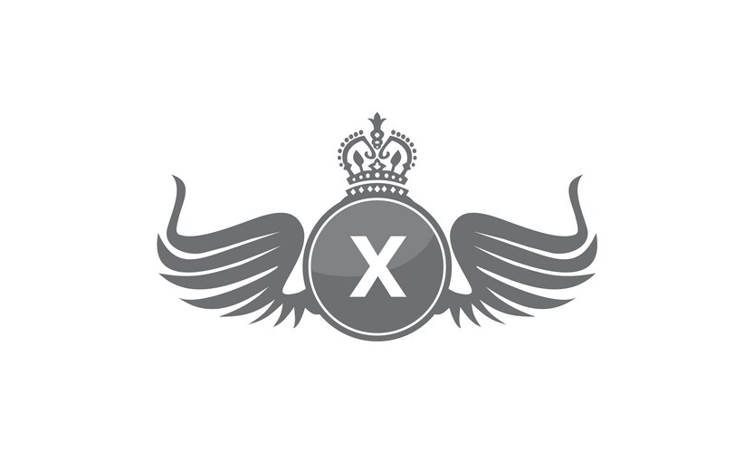Wing shield initial x – Royalty-Free Vector | VectorStock