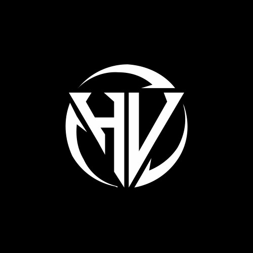 Wa logo with circle rounded negative space design Vector Image