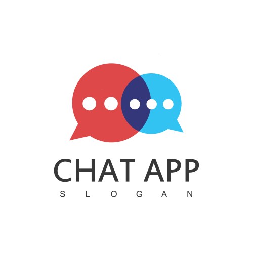 chat app logo design vector