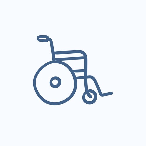 Wheelchair sketch icon Vector Image