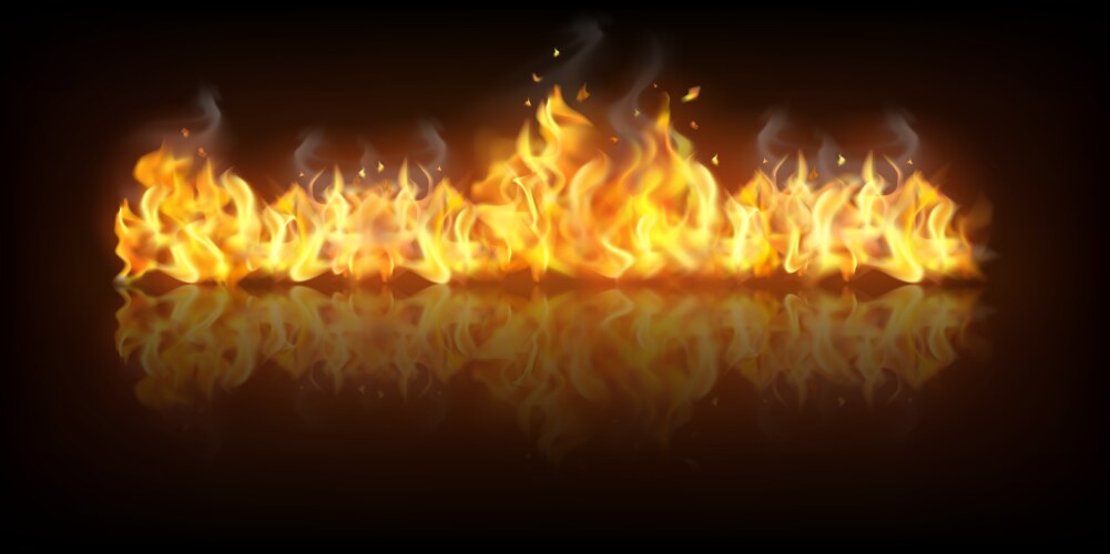 Ring fire flame burning different shapes frames Vector Image
