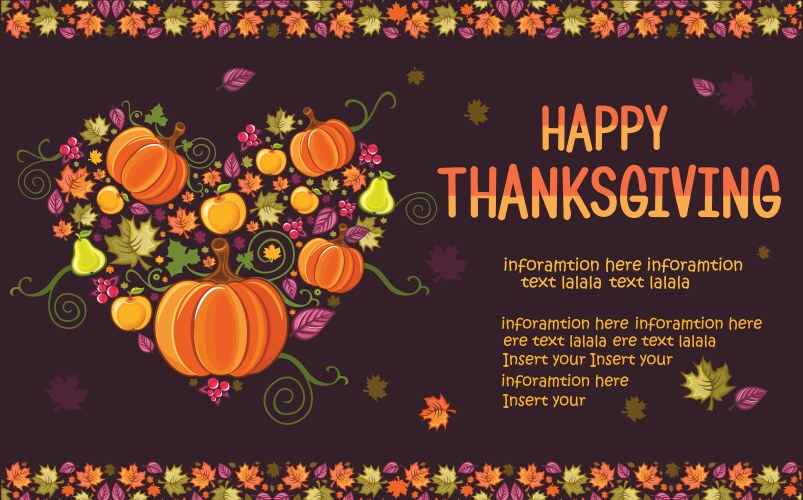 Thanksgiving day poster Royalty Free Vector Image