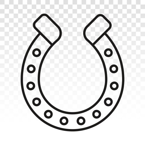 horseshoe or horse shoe line art icon for apps vector