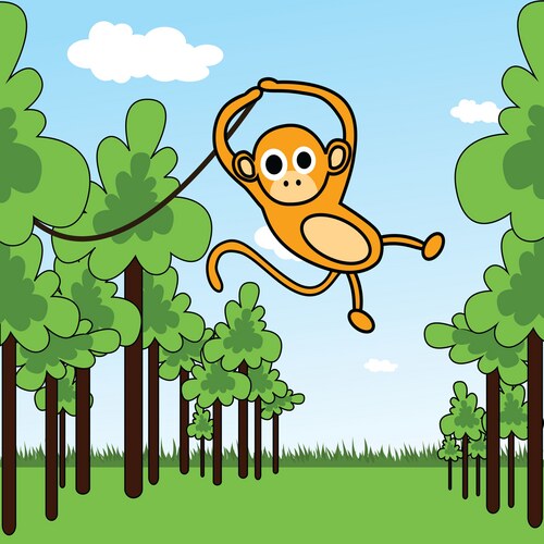 Monkey in a jungle Vector Image