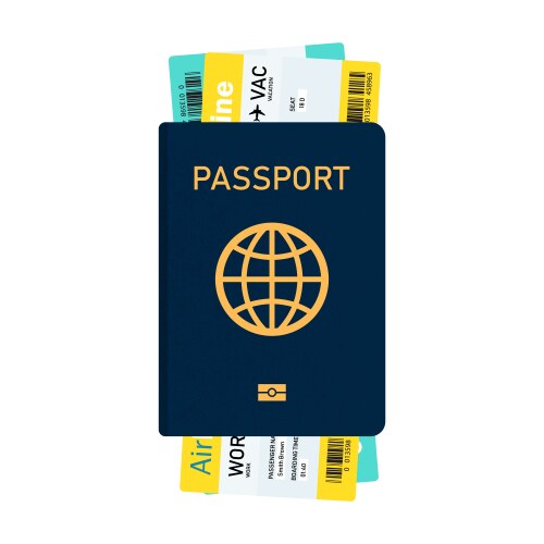 Passport with tickets and boarding pass vector image