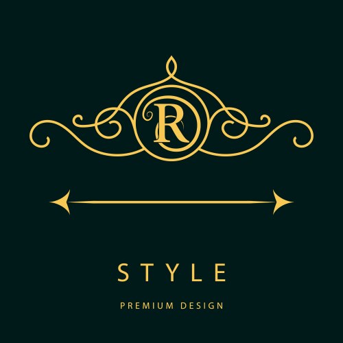 Golden monogram crown initial letter d Royalty Free Vector