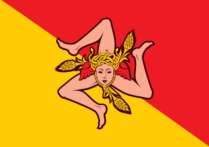 sicily flag vector image vector image