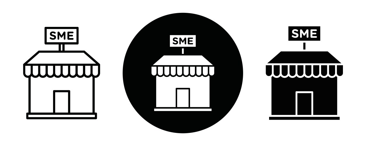Sme small and medium enterprise icon black line Vector Image