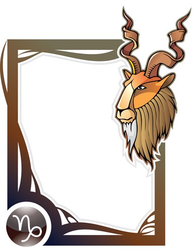 Capricorn Zodiac Frame Vector Image