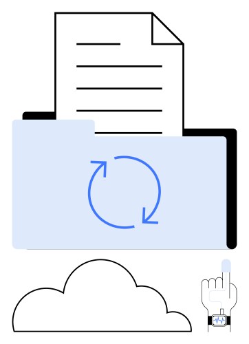 File synchronization with cloud backup and data vector image