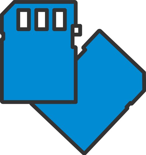 Memory card back view symbol store adapter icon Vector Image