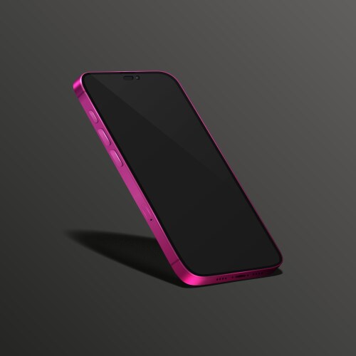 3d realistic pink modern smartphone design vector image