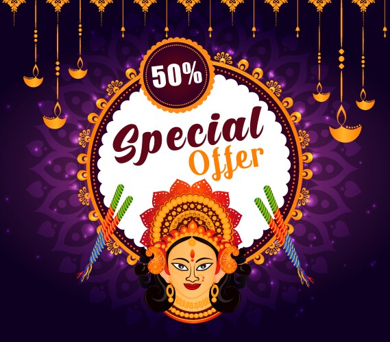 Big navratri sale offer background Vector Image