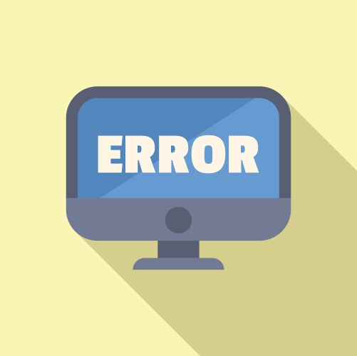 Desktop computer showing error message on screen vector image