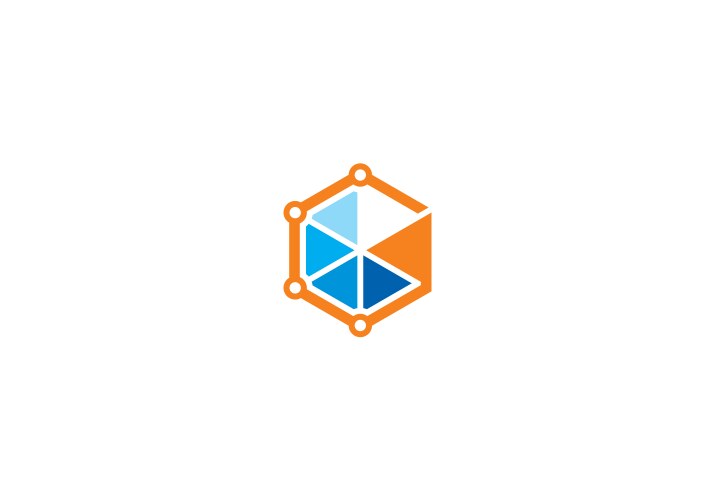 Circle arrow polygon colored logo Royalty Free Vector Image