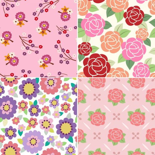 Seamless retro flower pattern Royalty Free Vector Image