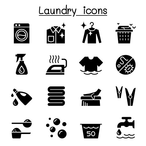 Laundry icon set graphic design vector image