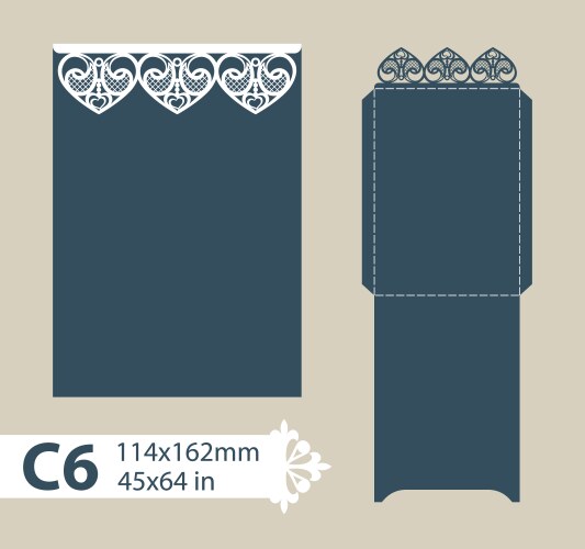 Template envelope with carved openwork pattern vektorbild
