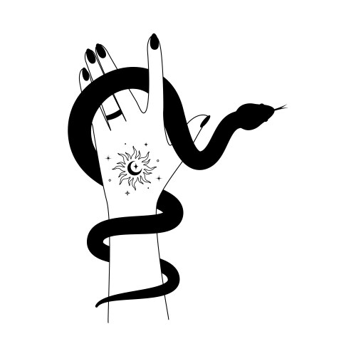 Celestial Serpent Hand Symbol Vector Image