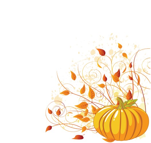 Autumn Pumpkin Leaves Background Vector Image