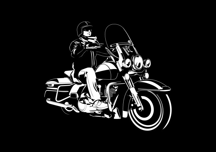 Classic Motorcycle Rider Vector Image