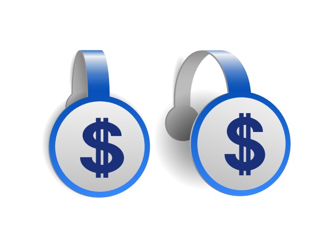 dollar symbol with two vertical lines on blue vector image