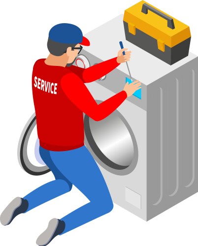 Isometric serviceman vector image