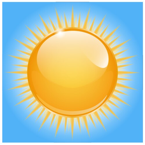 Sun icon on blue background vector image