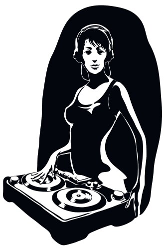 dj girl vector