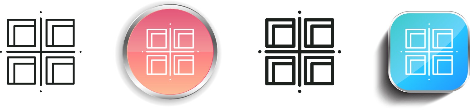 Grid icon thin linear regular and button style vector image