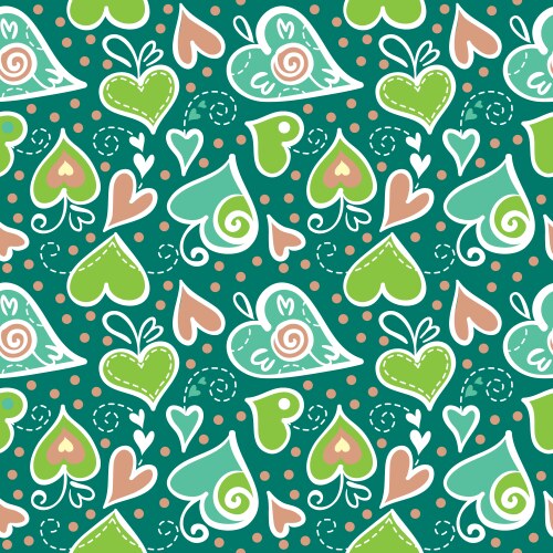 Seamless pattern with hearts on black background Vector Image