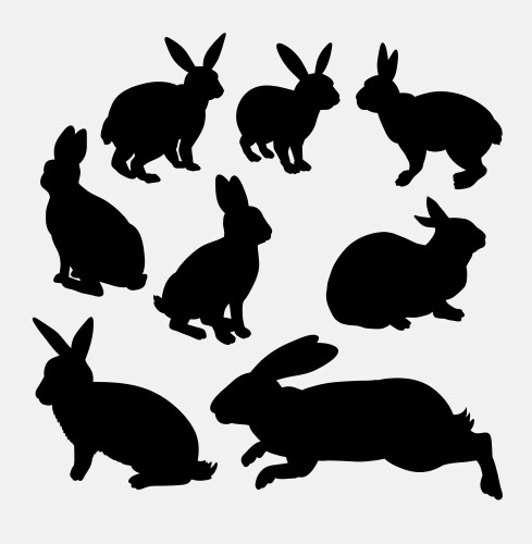 Cute Rabbit Silhouette Vector Image