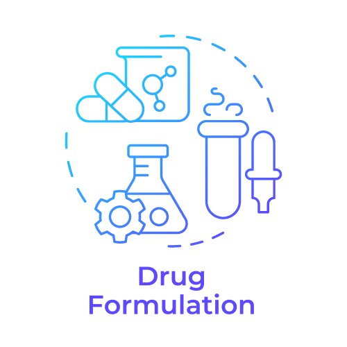 drug formulation blue gradient concept icon vector image