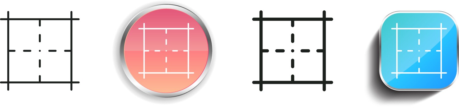 Grid icon thin linear regular and button style vector image
