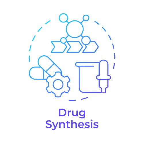 drug synthesis blue gradient concept icon vector image